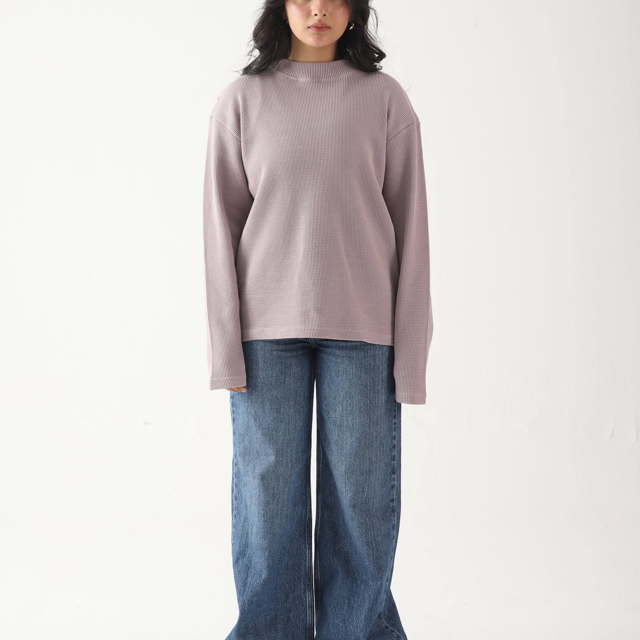 Lilac Drift Waffle Top | RELAX FIT