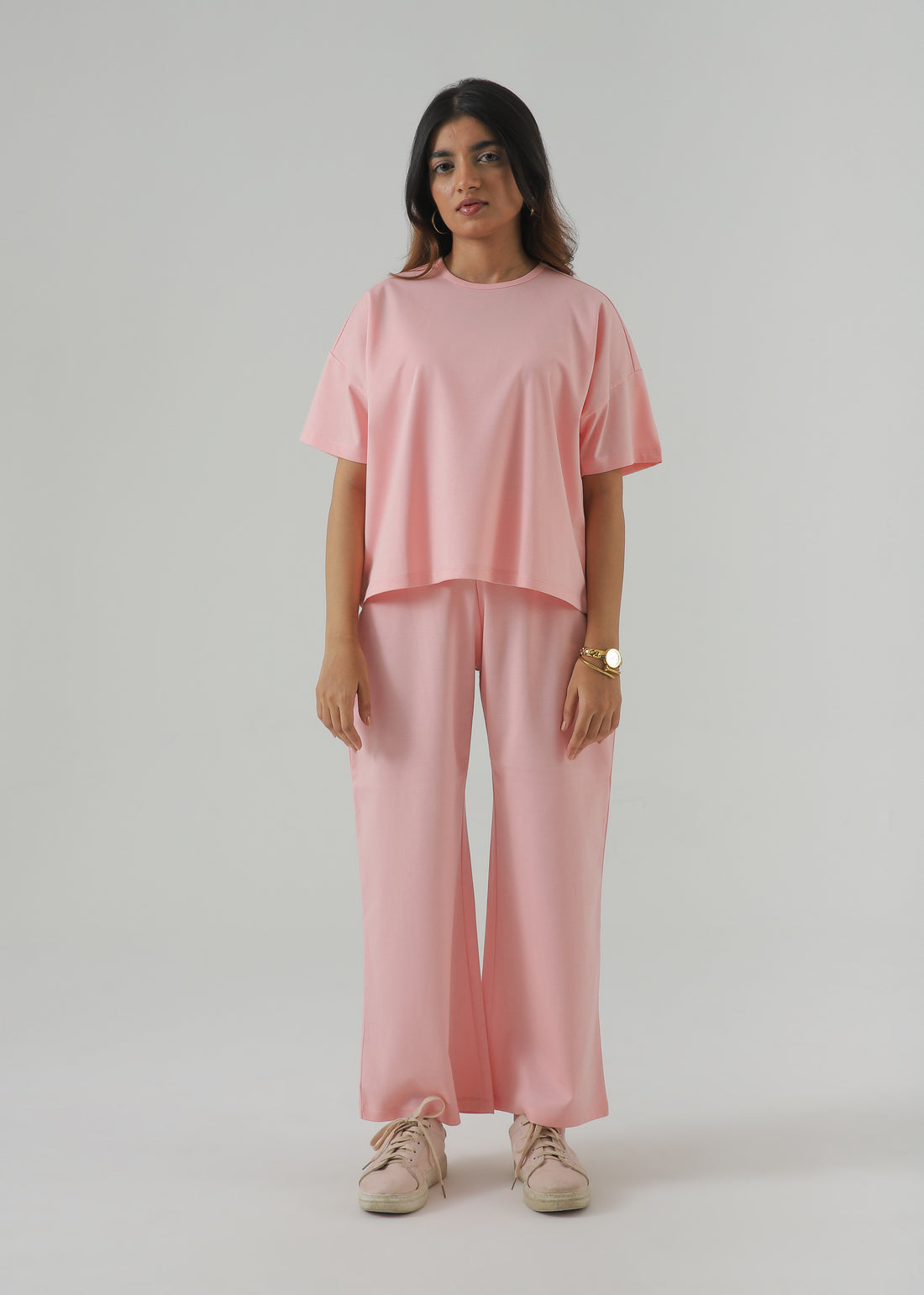 BLUSH LUXE LOUNGE WIDE LEG TROUSERS