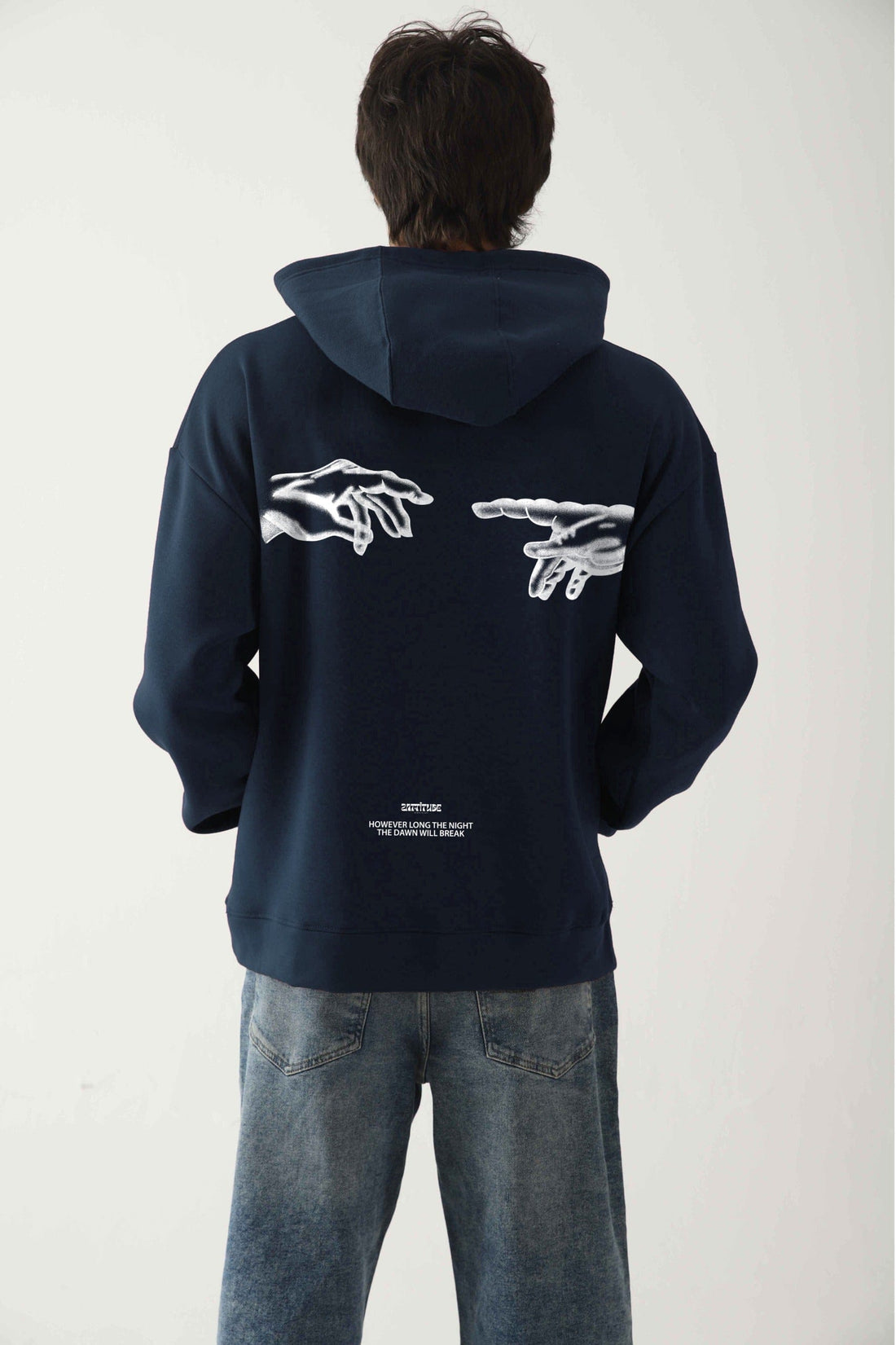 Zattitude Extra Blur Handscape Oversized Hoodie