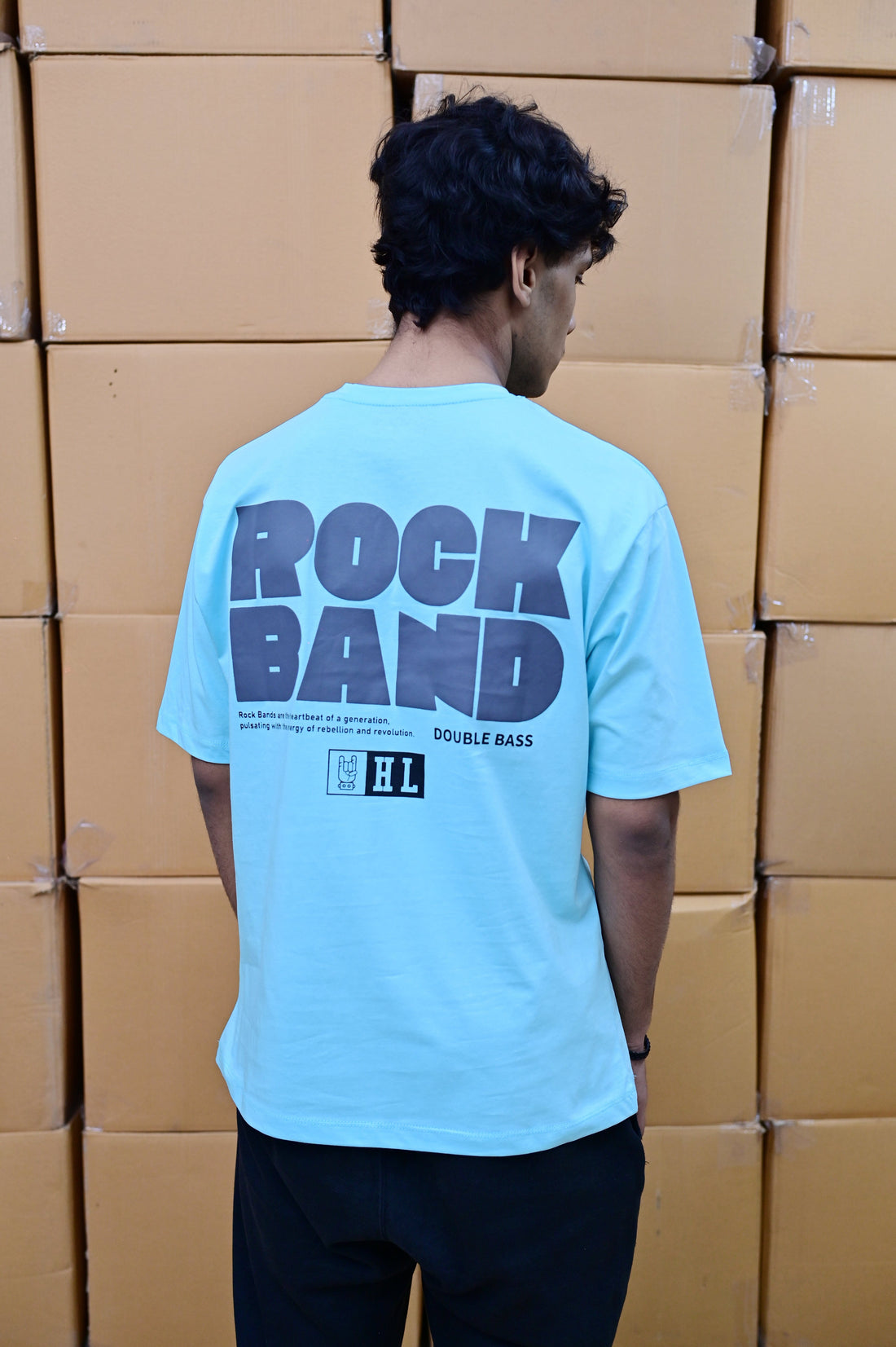 Zattitude mens drop shoulder tees Rock Band Blue | Drop-Shoulder Tee