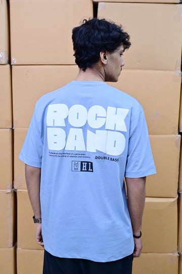 Zattitude mens drop shoulder tees Rock Band Gray | Drop-Shoulder Tee