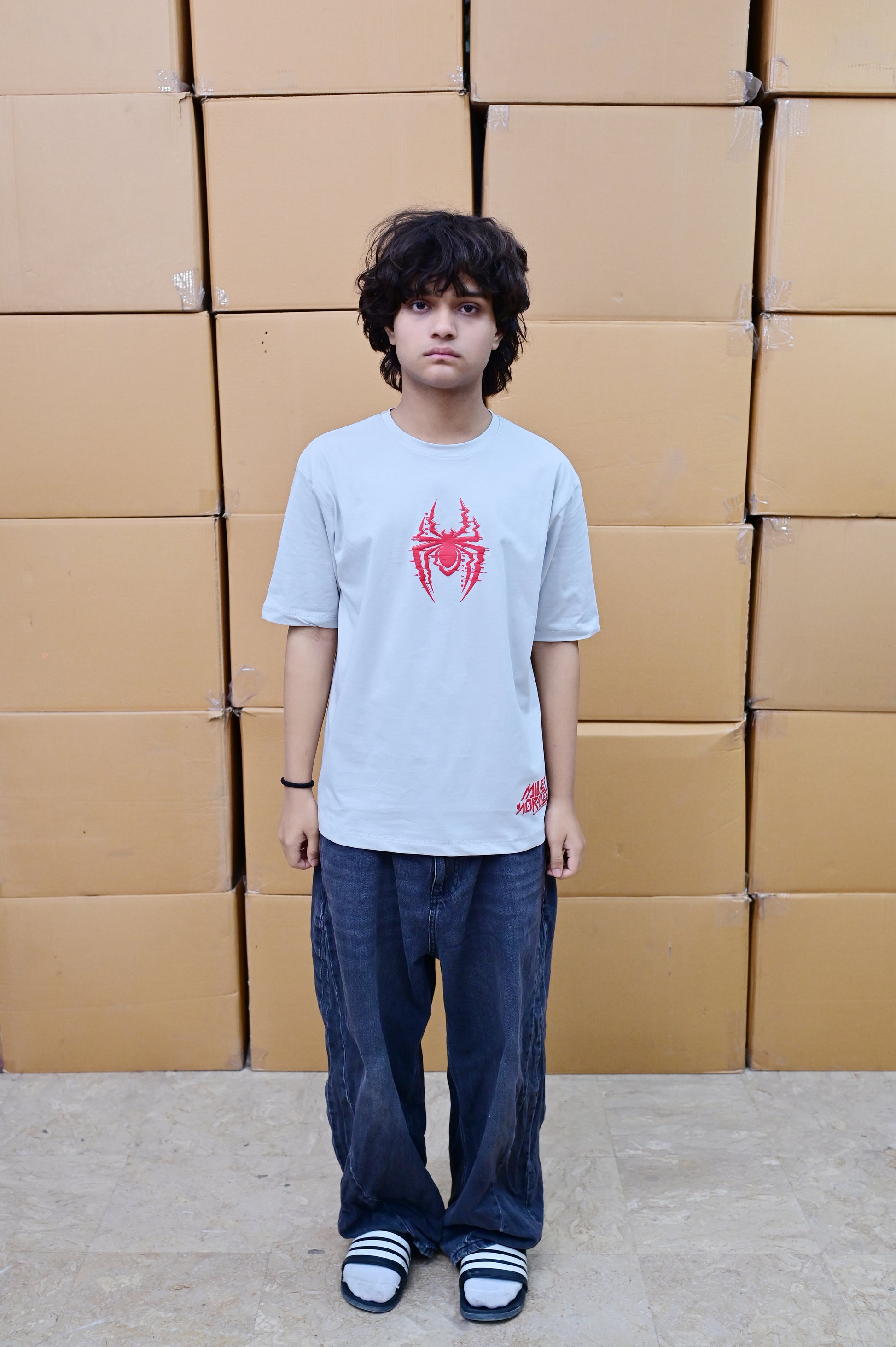 Zattitude mens drop shoulder tees Spidey Glitch | Drop-Shoulder Tee