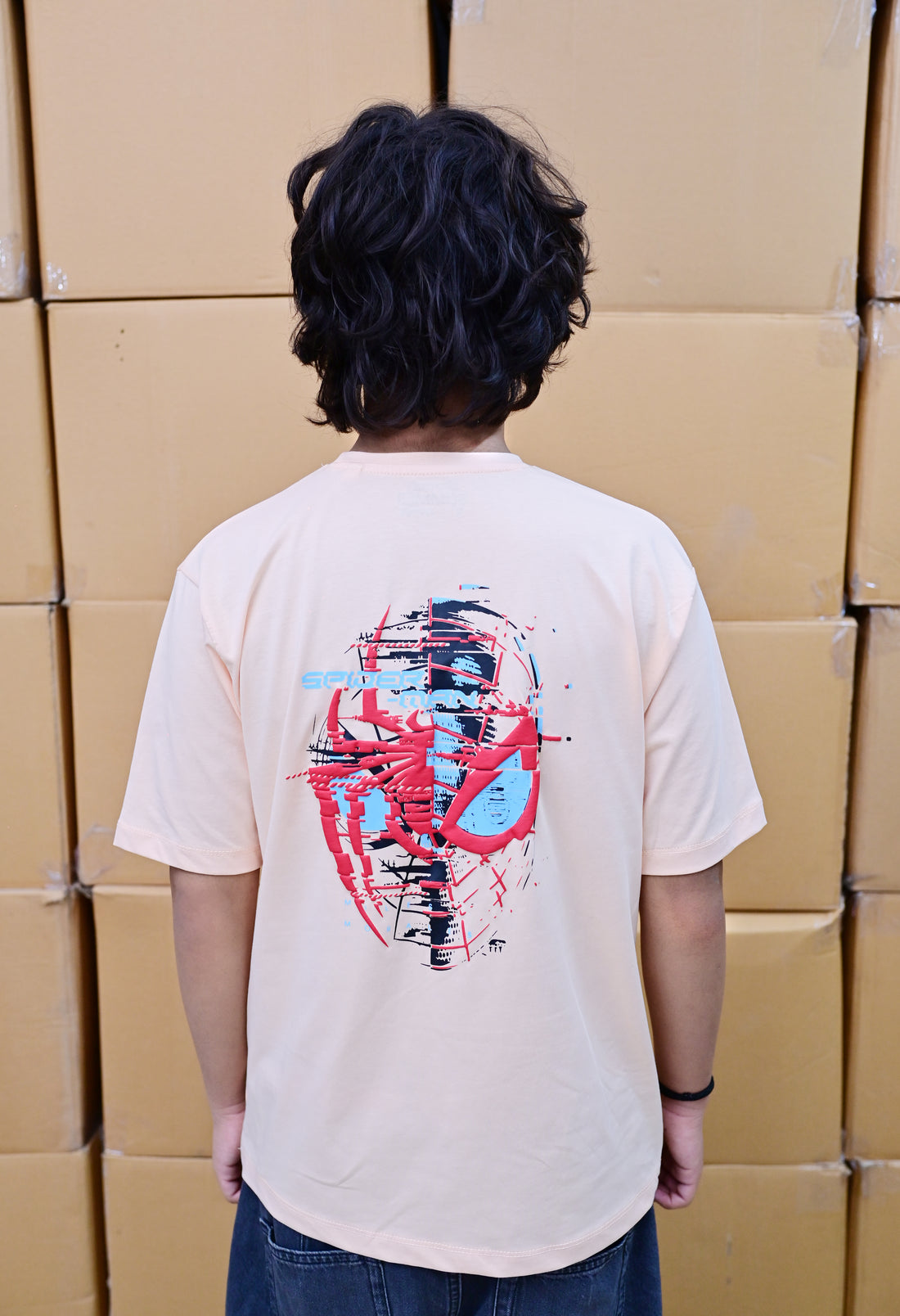 Zattitude mens drop shoulder tees Spidey Glitch | Drop-Shoulder Tee