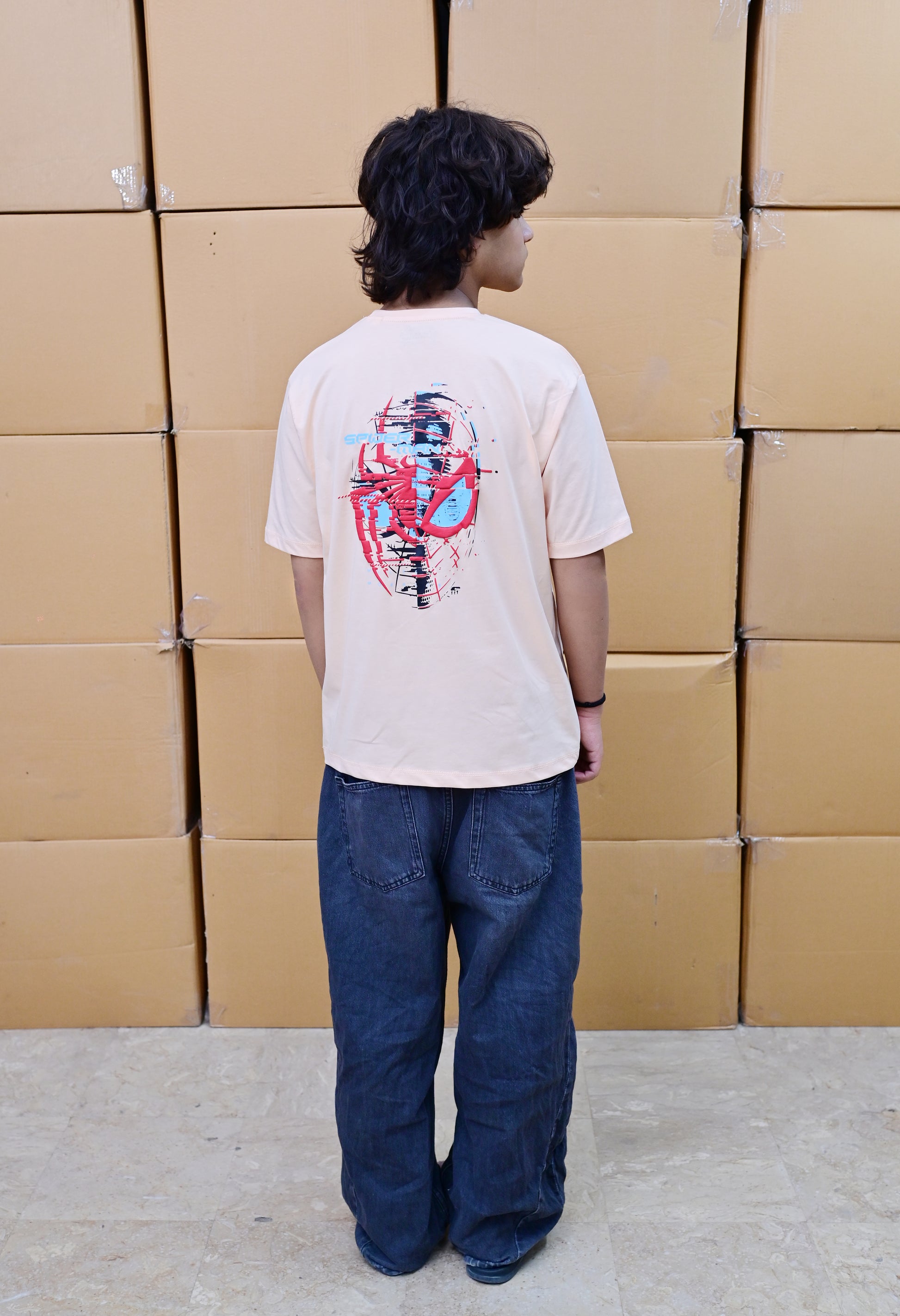 Zattitude mens drop shoulder tees Spidey Glitch | Drop-Shoulder Tee