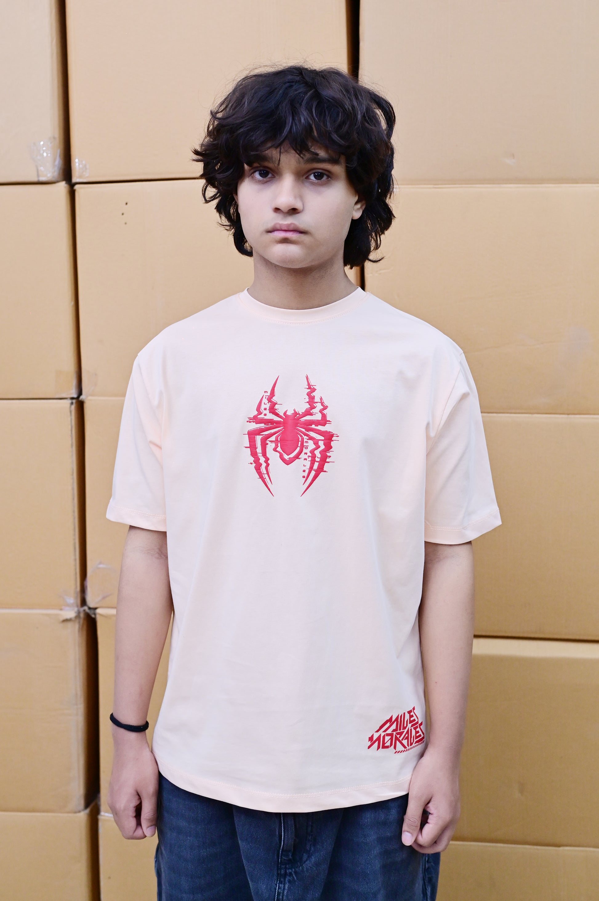 Zattitude mens drop shoulder tees Spidey Glitch | Drop-Shoulder Tee