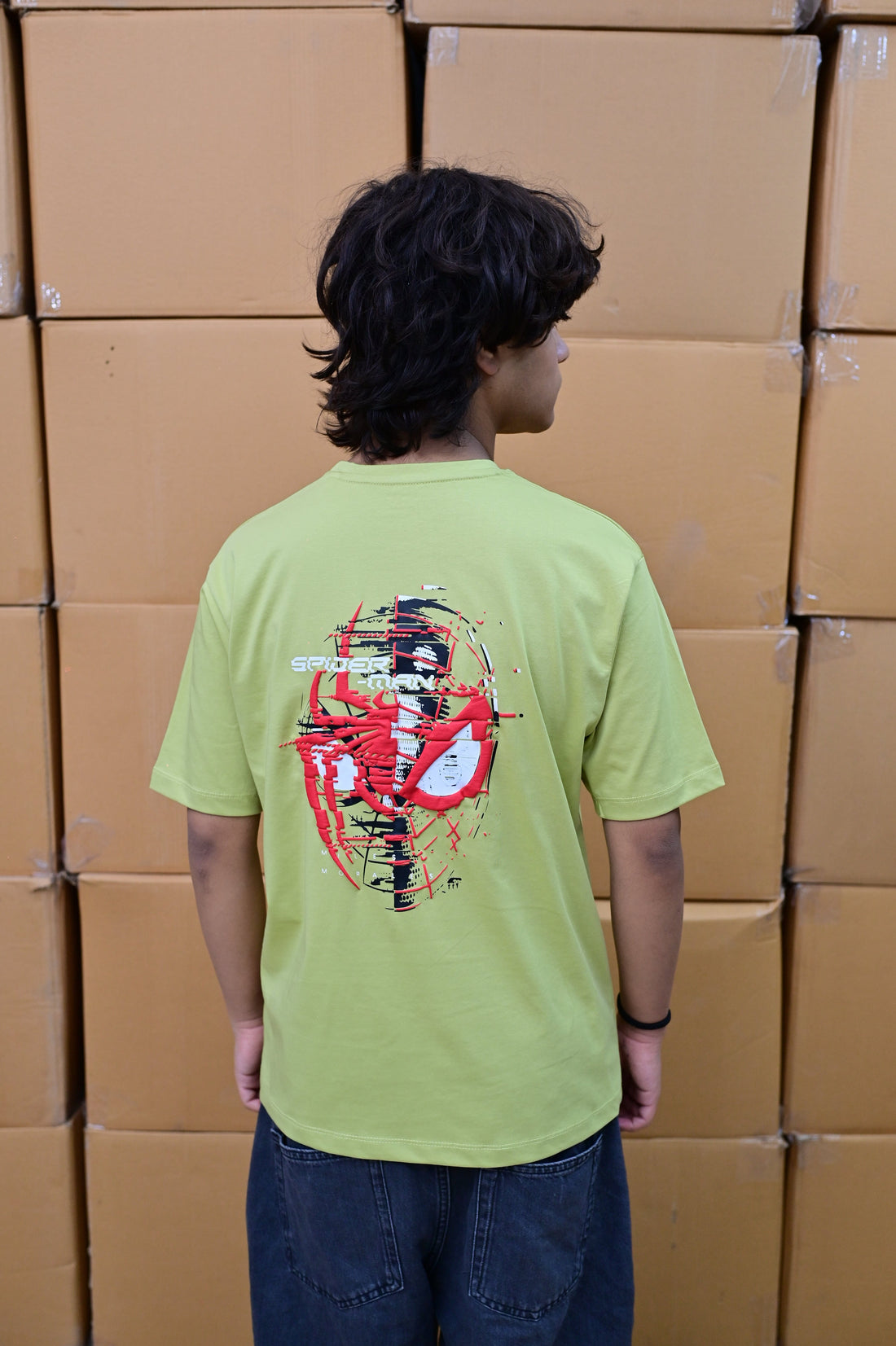 Zattitude mens drop shoulder tees Spidey Glitch | Drop-Shoulder Tee