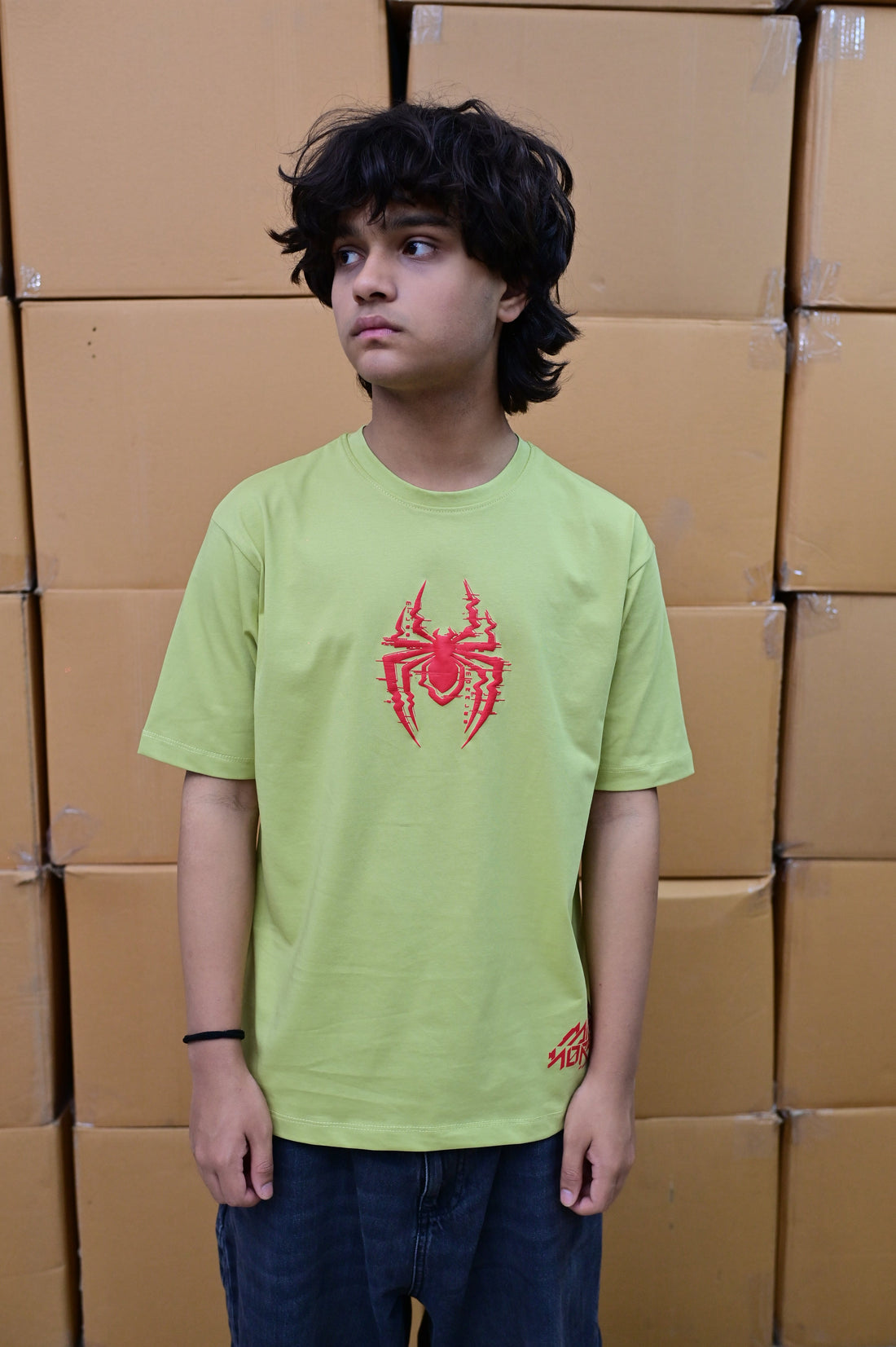 Zattitude mens drop shoulder tees Spidey Glitch | Drop-Shoulder Tee