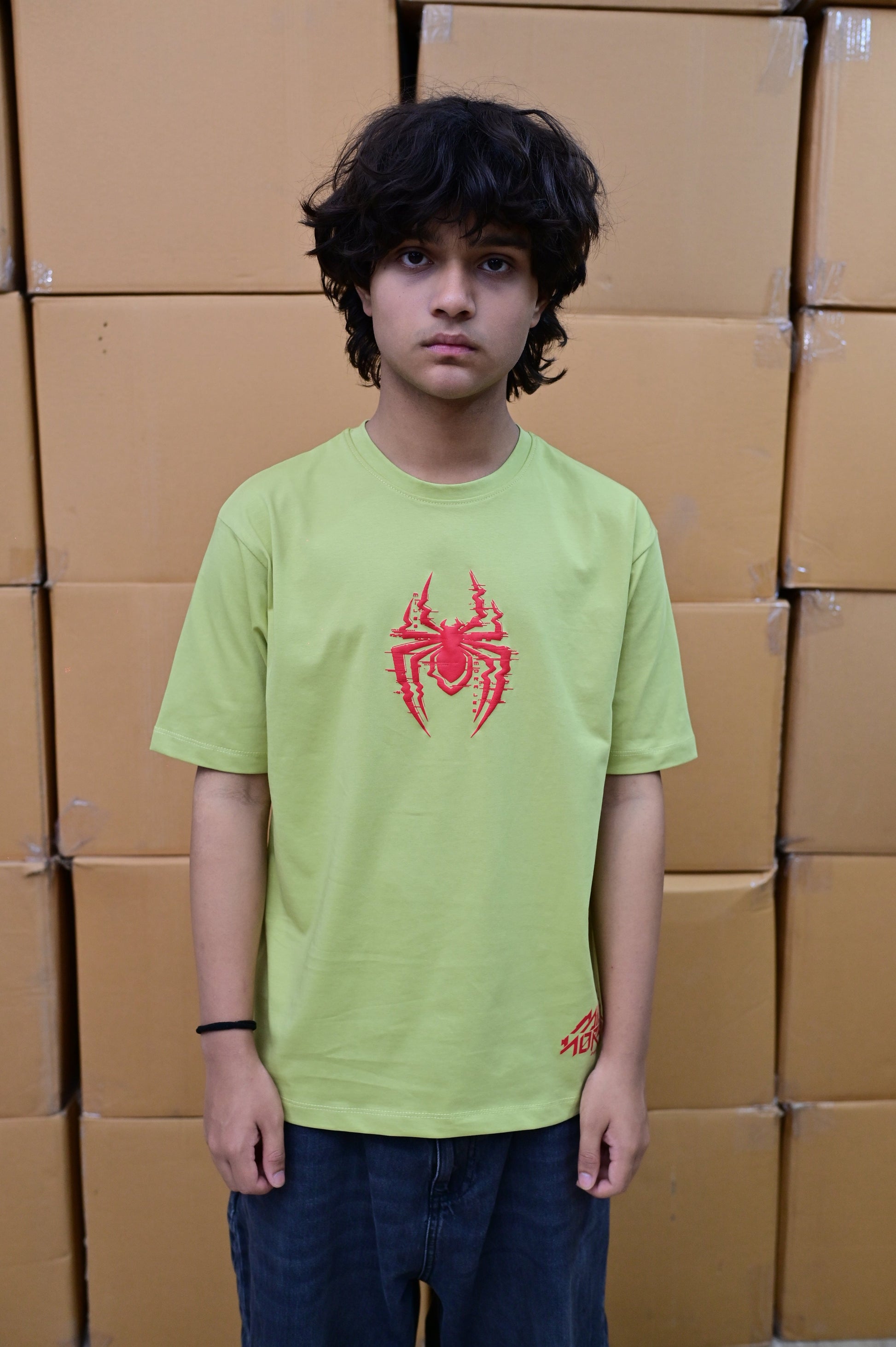 Zattitude mens drop shoulder tees Spidey Glitch | Drop-Shoulder Tee