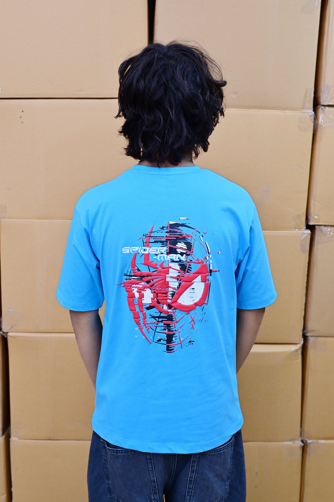 Zattitude mens drop shoulder tees Spidey Glitch | Drop-Shoulder Tee