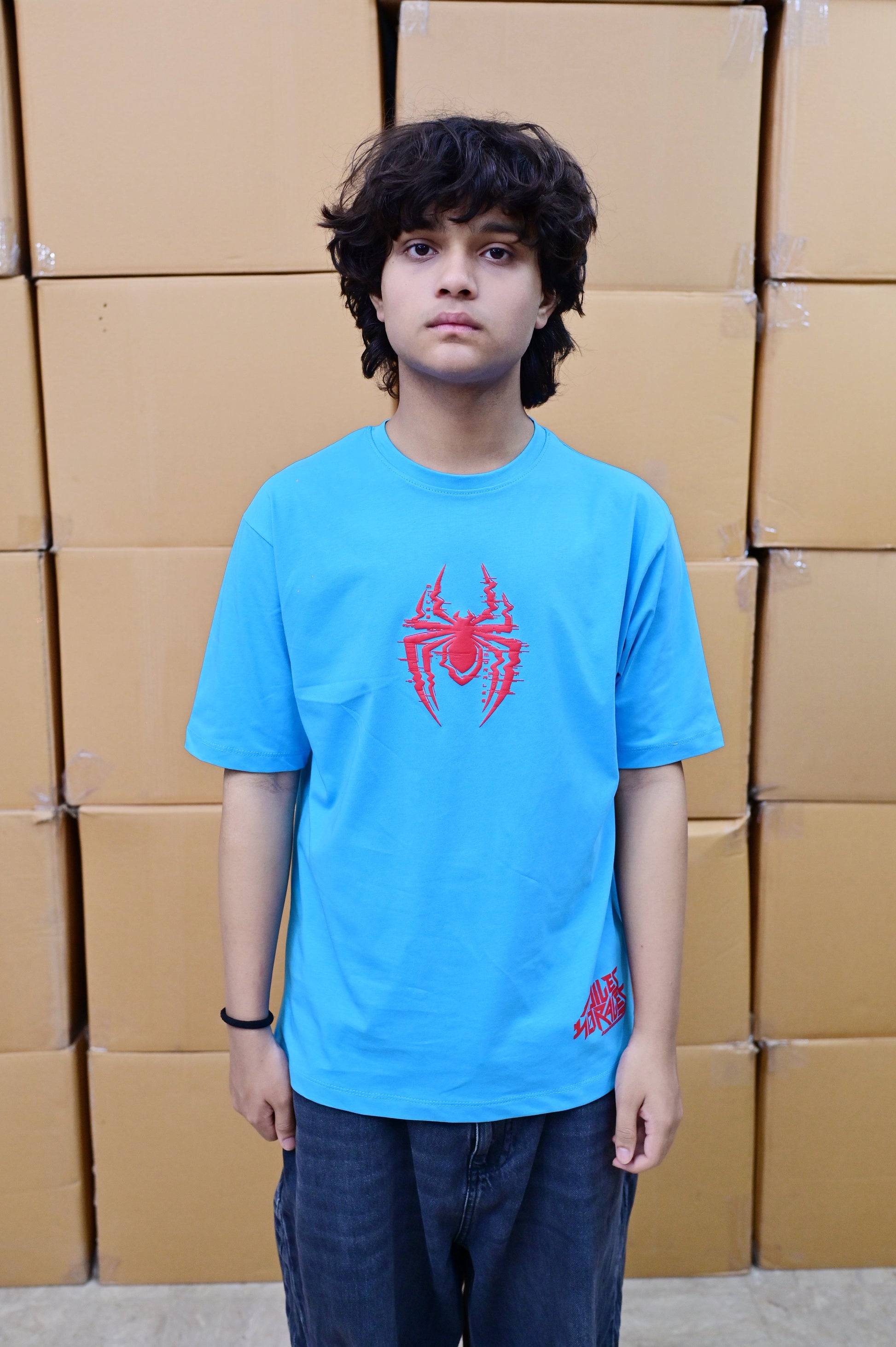 Zattitude mens drop shoulder tees Spidey Glitch | Drop-Shoulder Tee