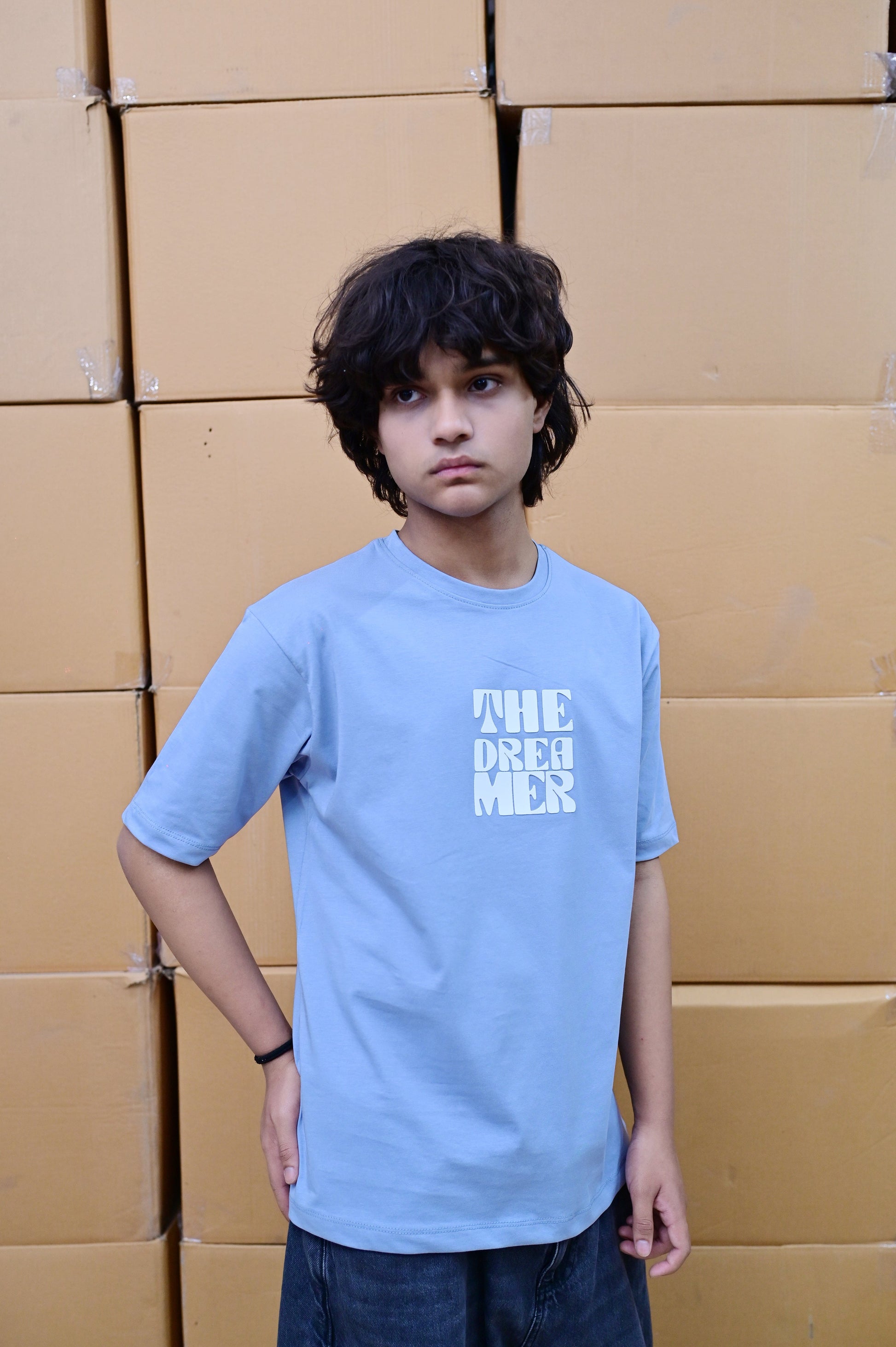 Zattitude mens drop shoulder tees The Dreamer | Blue Drop-Shoulder Oversized Tee