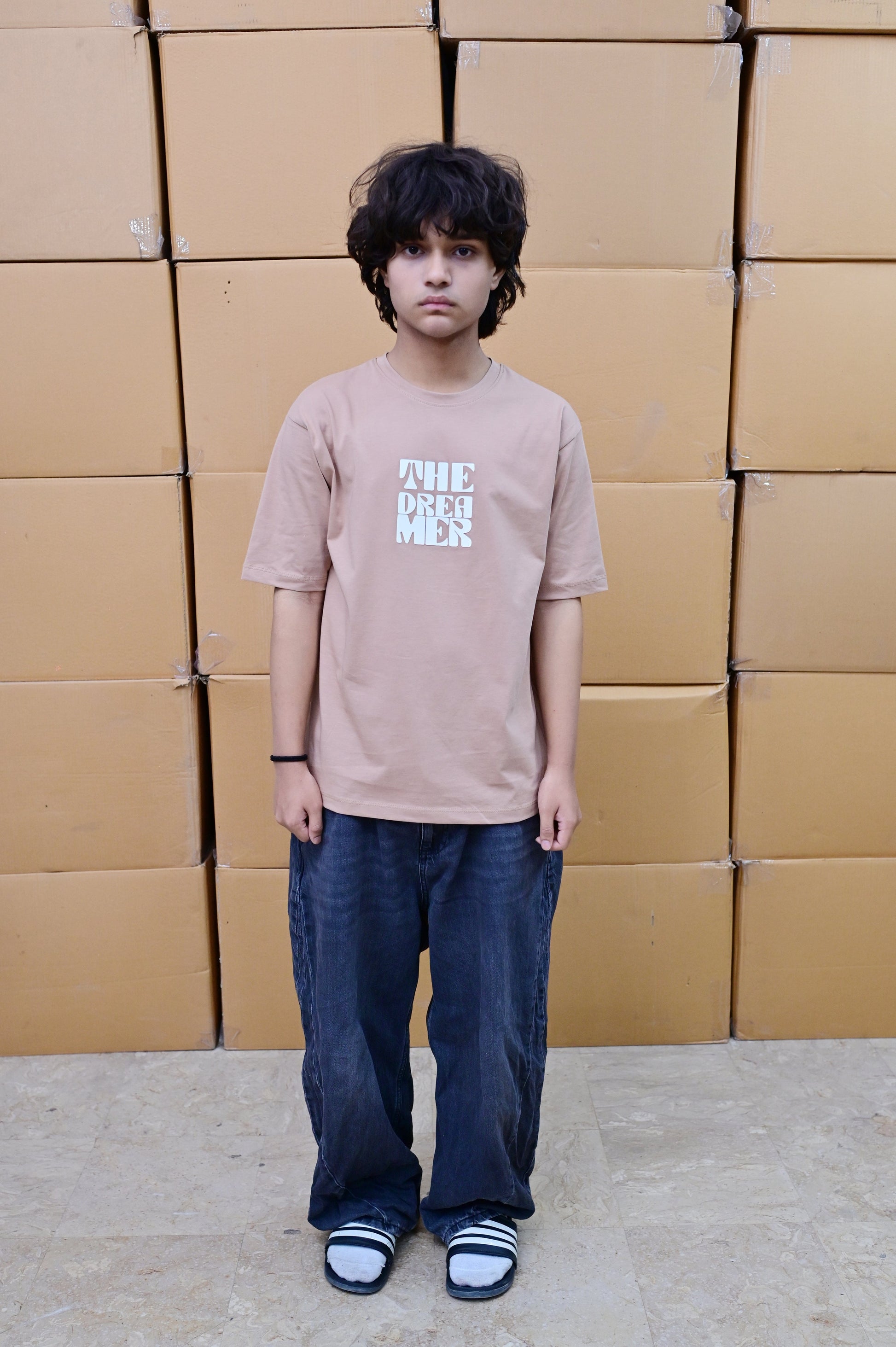 Zattitude mens drop shoulder tees The Dreamer | Mocha Drop-Shoulder Oversized Tee