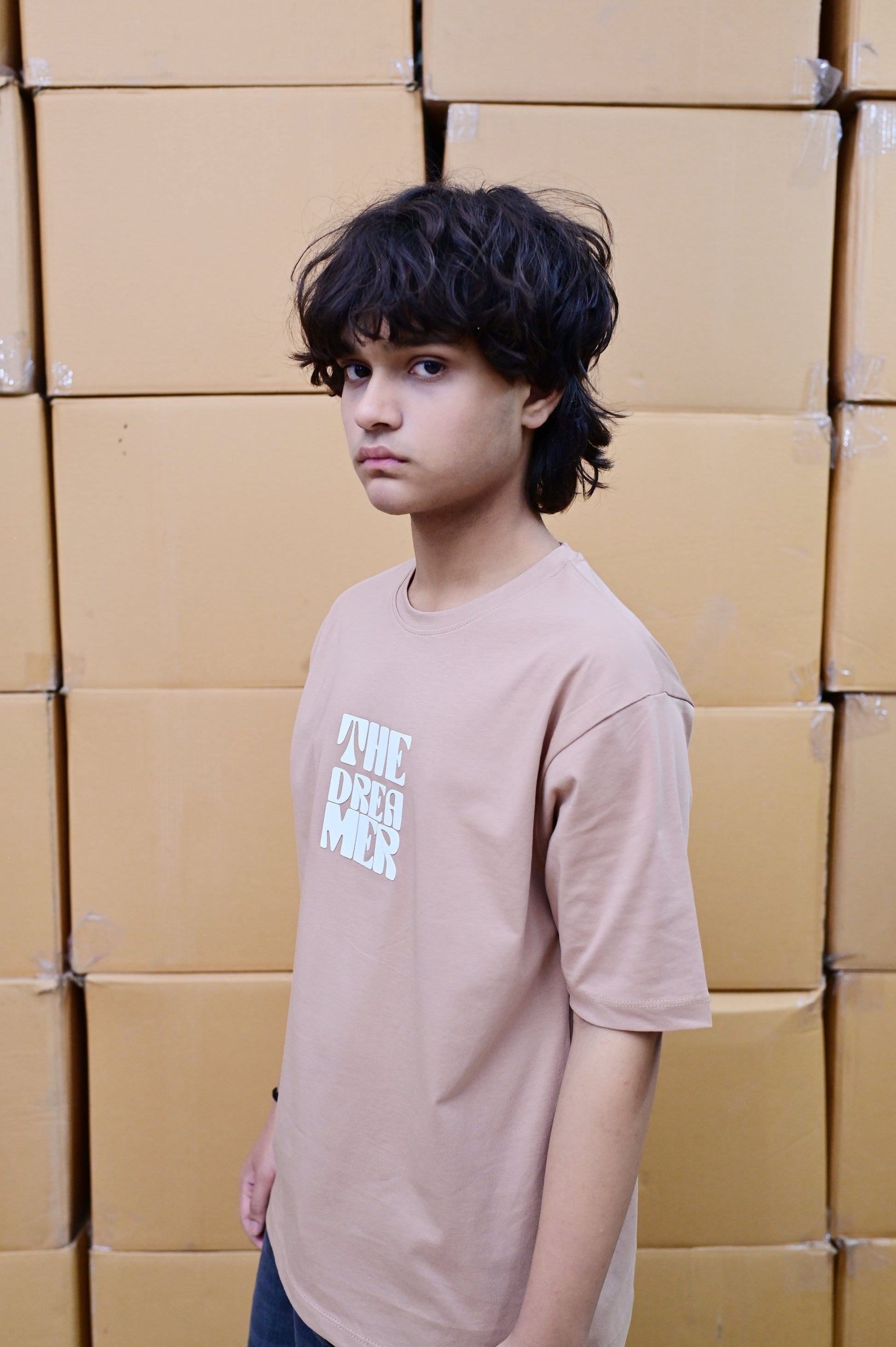 Zattitude mens drop shoulder tees The Dreamer | Mocha Drop-Shoulder Oversized Tee