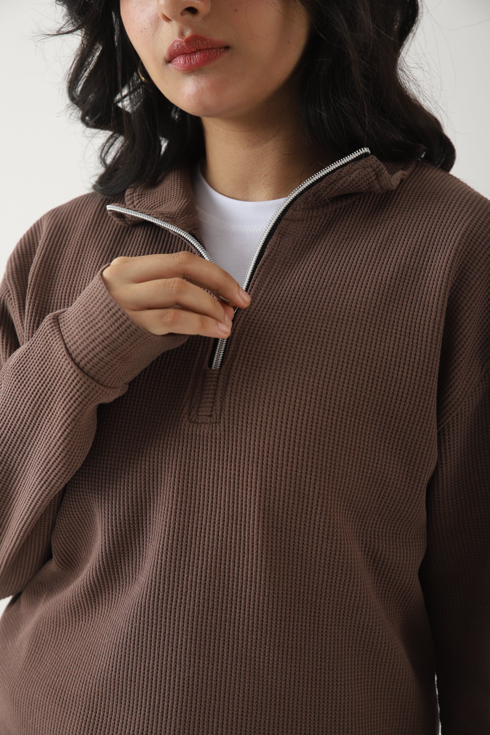 Zattitudeclothing Earthbound Half-Zip Waffle Top | RELAX FIT