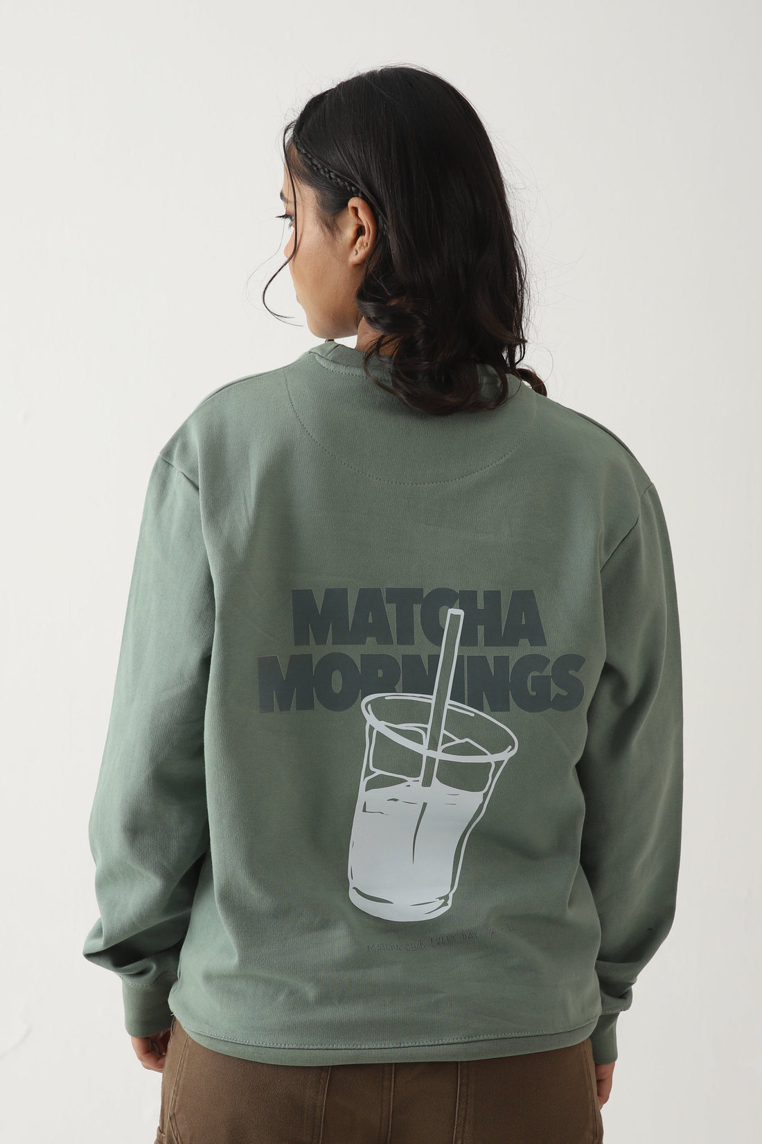 Zattitudeclothing Matcha Morning Sweatshirt | RELAX FIT