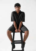 Zattitudeclothing Mens tee TEXTURED RELAX FIT SET | BLACK