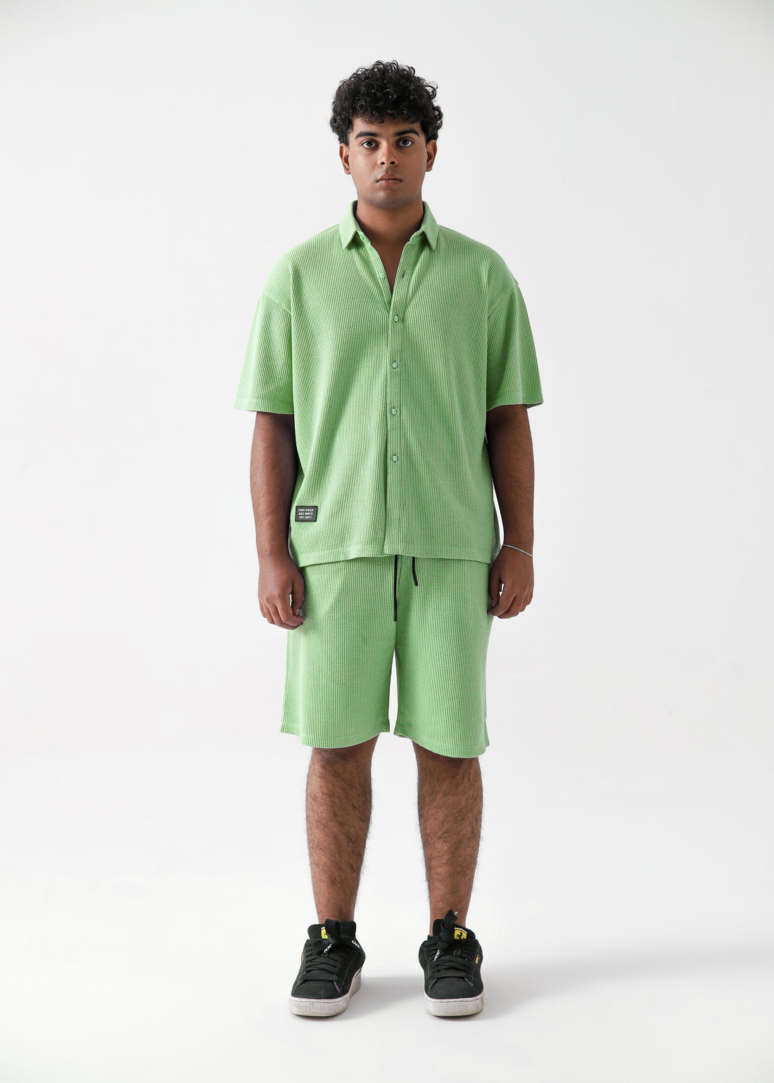 Zattitudeclothing Mens tee TEXTURED RELAX FIT SET | GREEN