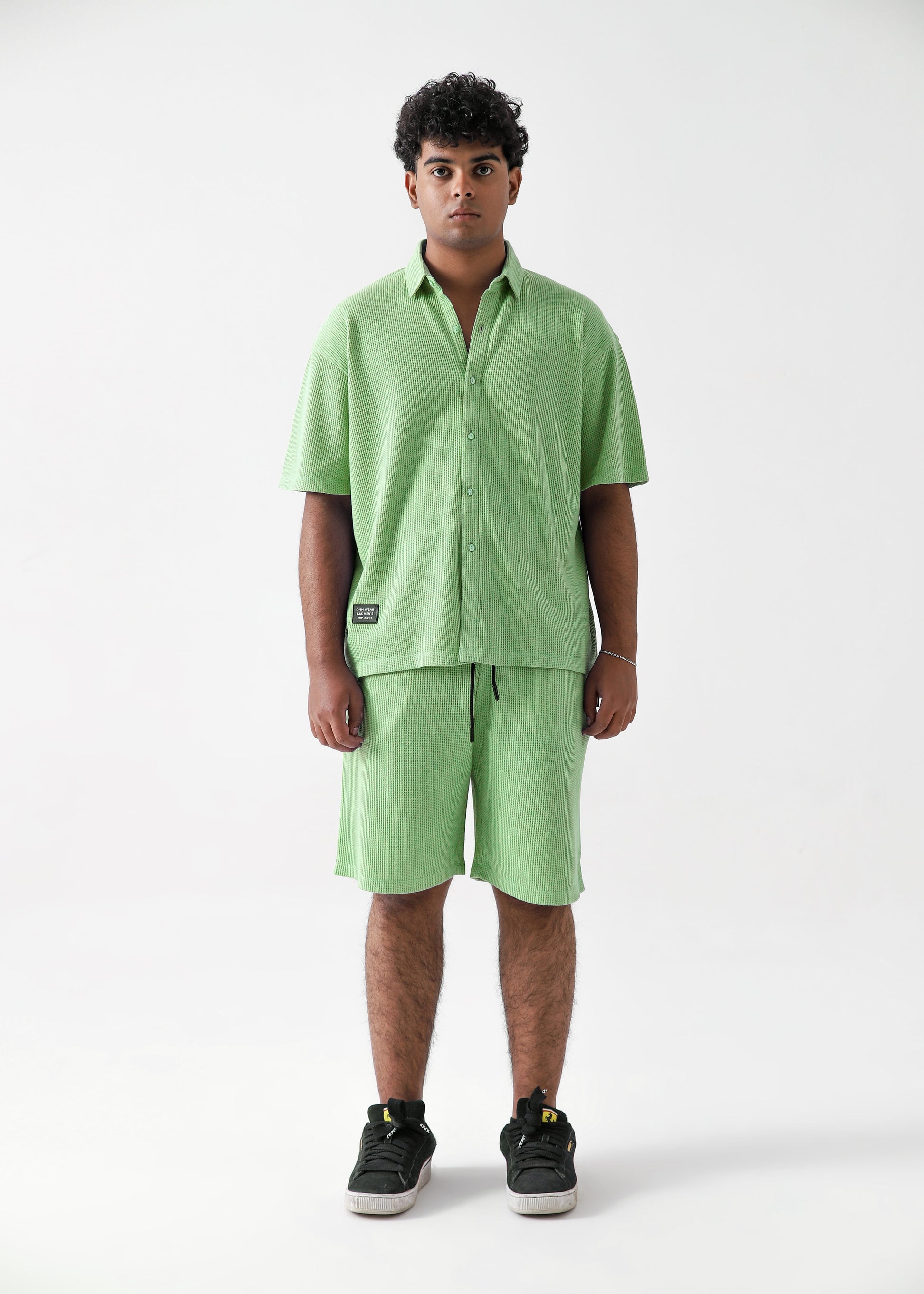 Zattitudeclothing Mens tee TEXTURED RELAX FIT SET | GREEN
