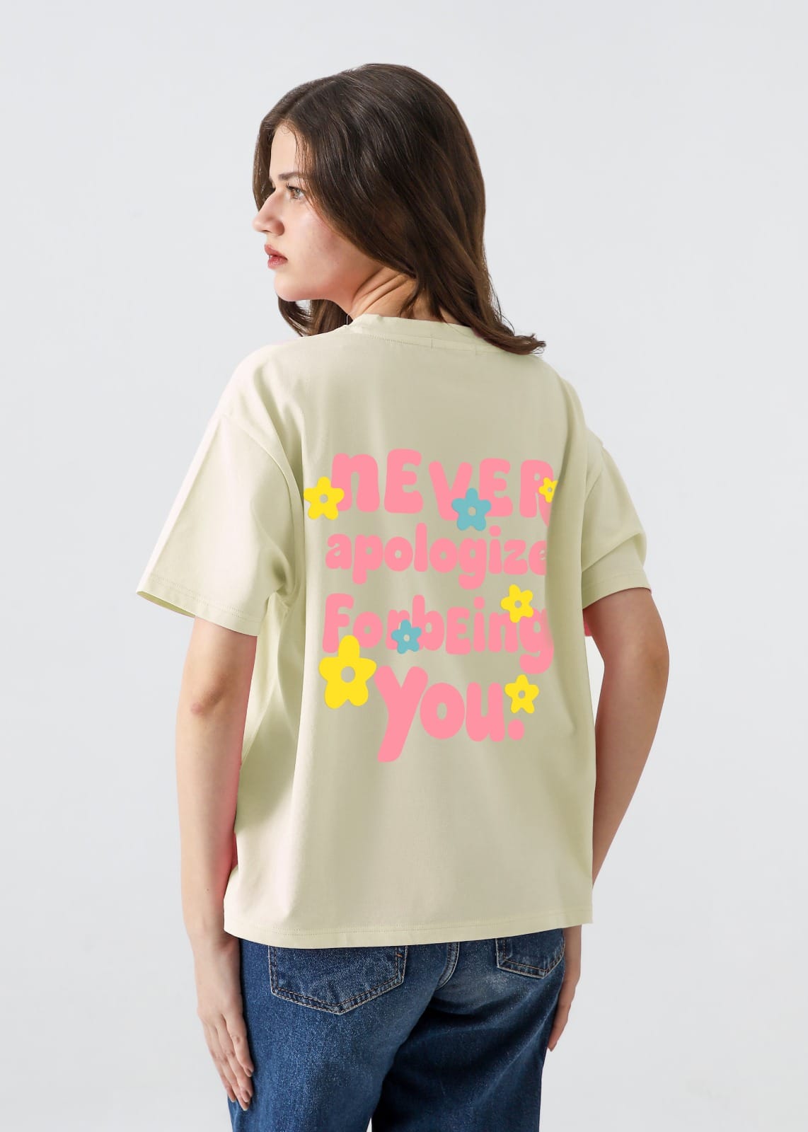Zattitudeclothing oversize tshirt Never Apologize | Drop-Shoulder