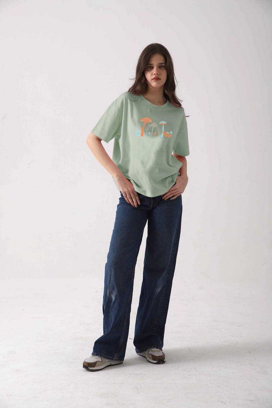 Zattitudeclothing oversize tshirt Retro Mushroom | Drop-Shoulder