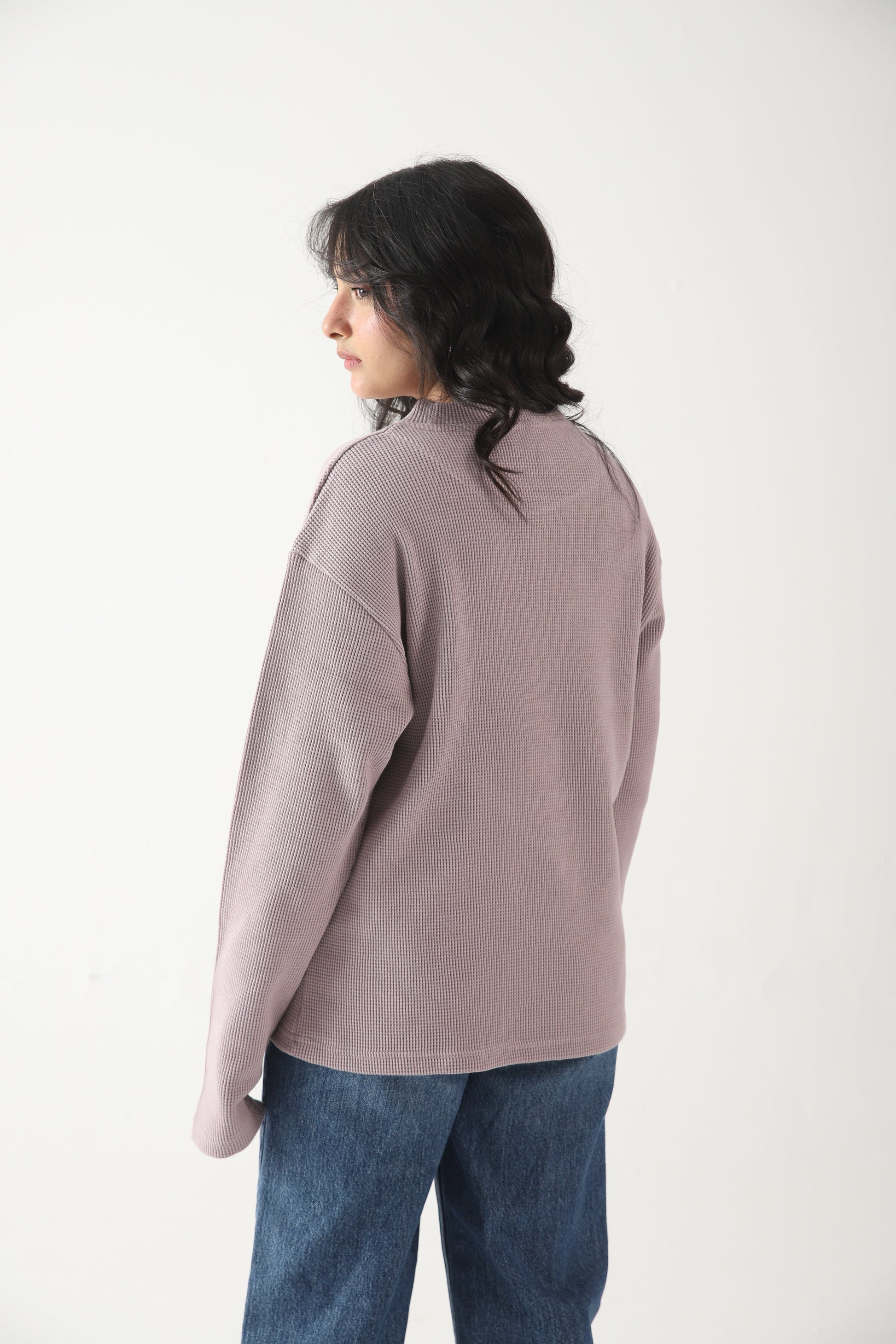 Zattitudeclothing pullover Lilac Drift Waffle Top | RELAX FIT