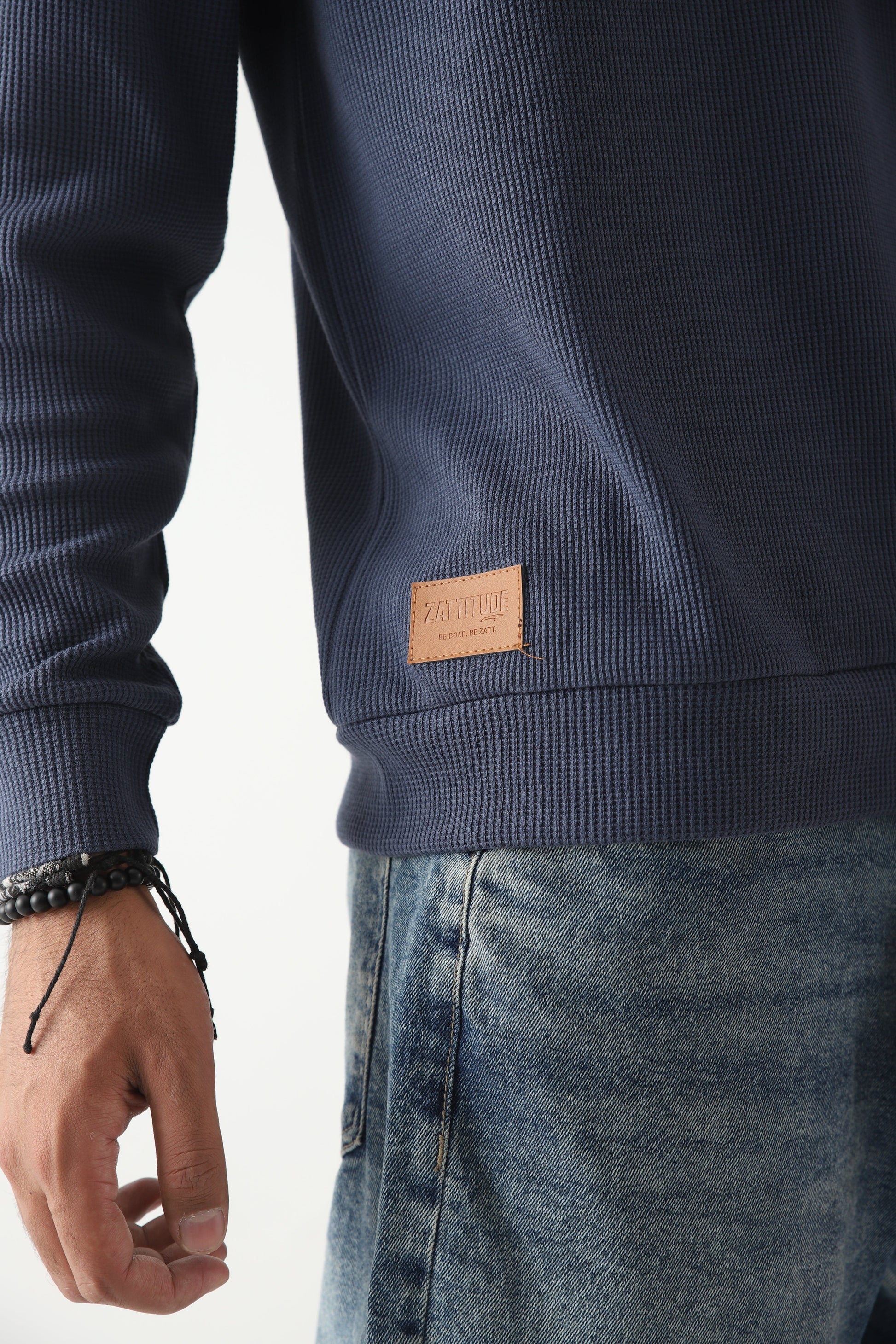 Zattitudeclothing sweatshirt Shadow Tide Waffle Top | RELAX FIT